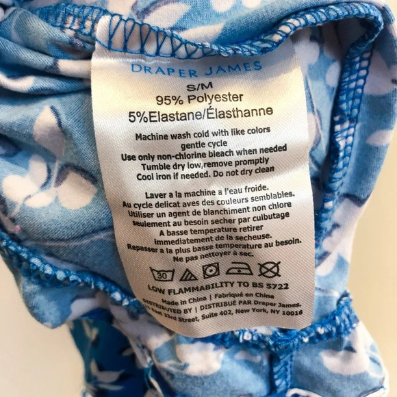 Draper James Floral Bohemian Blue Slip Wide Strap Scoop Neck Mini Dress S NWT - Picture 7 of 7